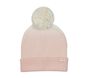 Cold Weather Dip Dye Knit Pom Pom Beanie, PINK, large image number 0