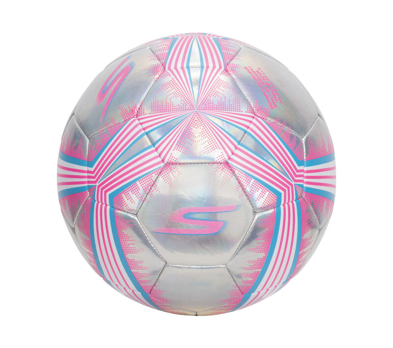 Hex Multi Mini Stripe Size 5 Soccer Ball, SILBER / LIGHT ROSA, largeimage number 0