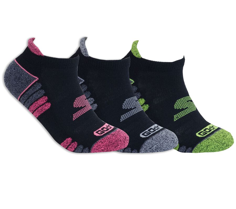 3 Pack GOdri Heathered Performance Socks, BLACK, largeimage number 0