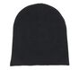Merino Wool Beanie Hat, BLACK, large image number 1