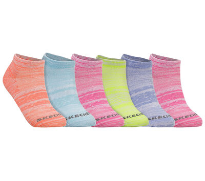 6 Pack Low Cut Color Stripe Socks
