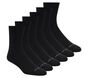 6 Pack Unisex Half Terry Crew Socks, BLACK, large image number 0