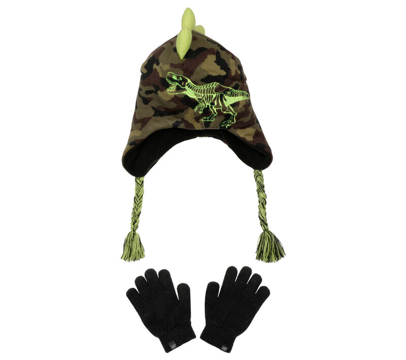 Camouflage T-rex Hat and Glove Set, CAMOUFLAGE, largeimage number 0