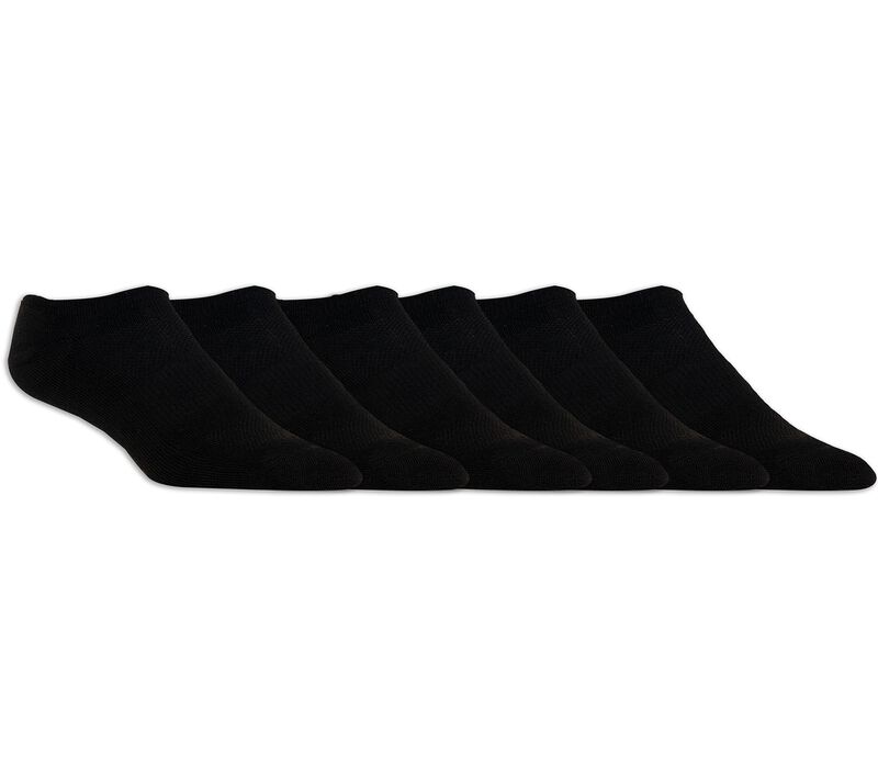 6 Pack Half Terry Invisible Socks, BLACK, largeimage number 0