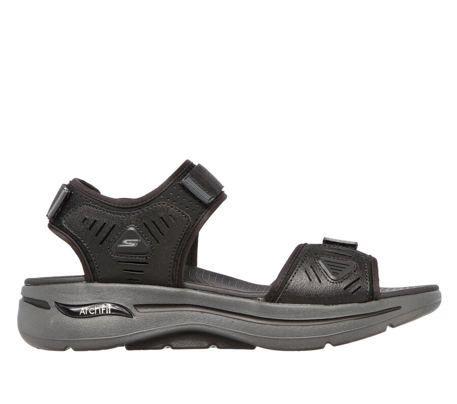 Skechers GOwalk Arch Fit Sandal, BLACK / CHARCOAL, largeimage number 0