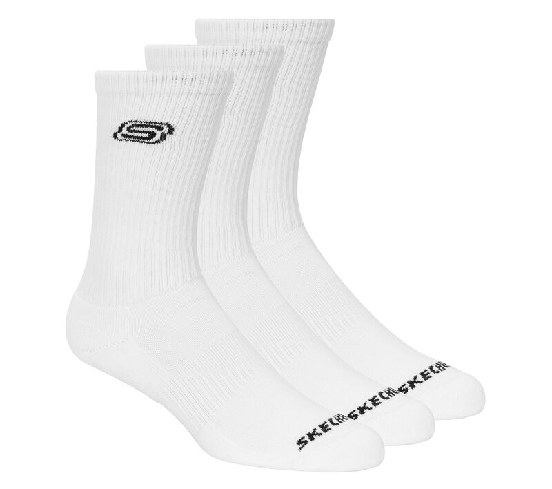 Solids Crew Socks - 3 Pack, WHITE, largeimage number 0