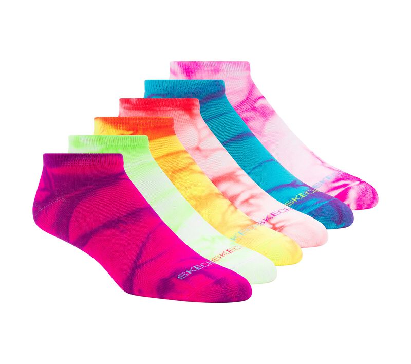 Tie-Dye Neon Low Cut Socks - 6 Pack, MULTI, largeimage number 0