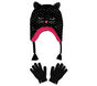 Cold Weather Star Foil Cat Hat Set, SCHWARZ, large image number 0