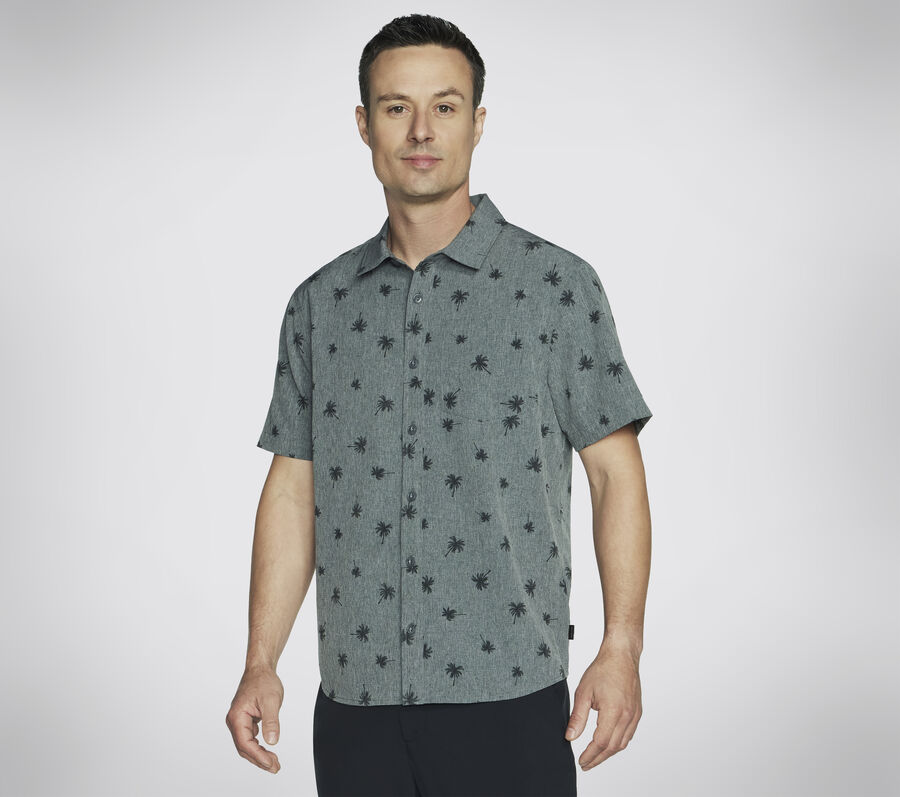 The GO WALK Air Printed Short Sleeve Shirt, GRAU / NATUR, largeimage number 0