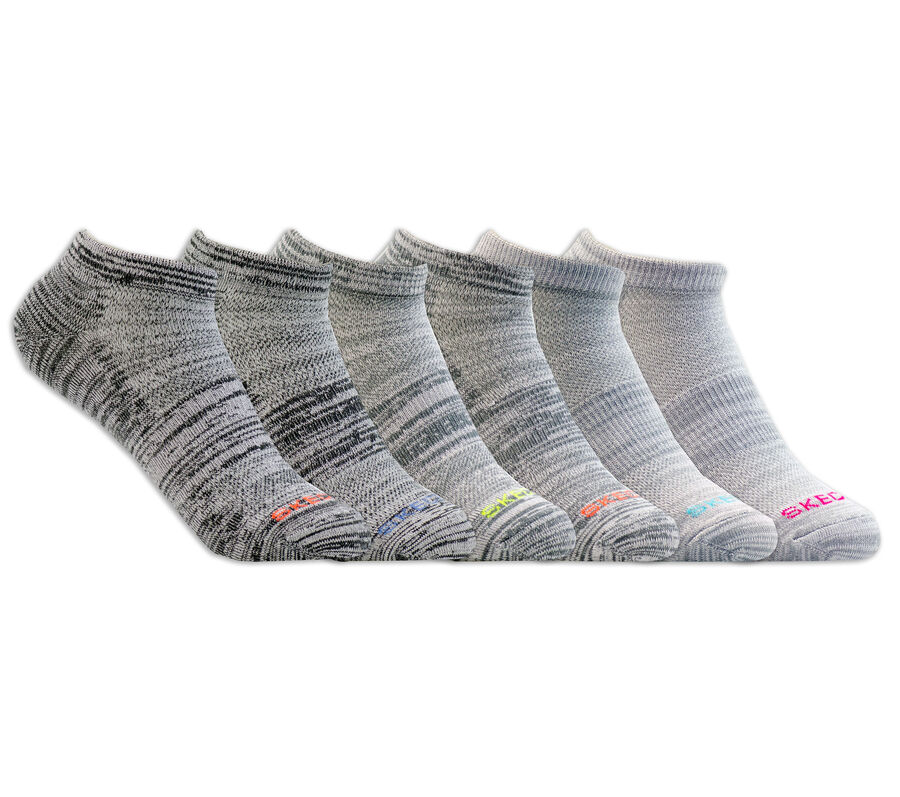 6 Pack Low Cut Sport Stripe Socks, GRAY, largeimage number 0