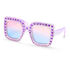 Square Rhinestone Sunglasses, PURPLE, swatch