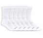 6 Pack Unisex Half Terry Crew Socks, WHITE, large image number 0