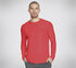 GO DRI All Day L/S Diamond Tee Solid, SILBER / ROT, swatch