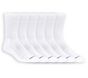 6 Pack Unisex Half Terry Crew Socks, WHITE, large image number 0