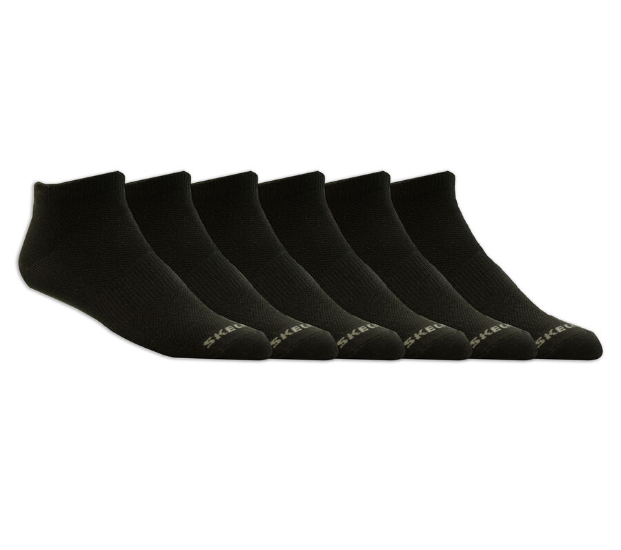 6 Pack Non Terry Low Cut Socks, BLACK, largeimage number 0