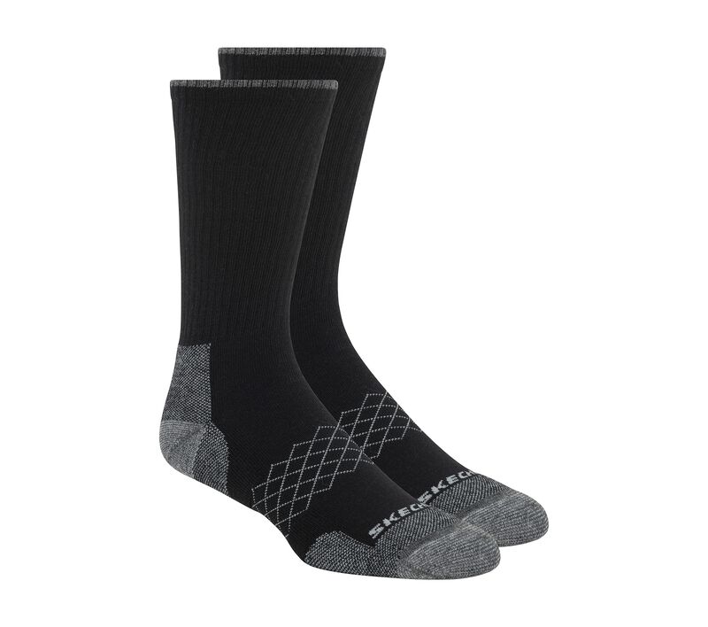 Merino Wool Crew Socks - 2 Pack, BLACK, largeimage number 0