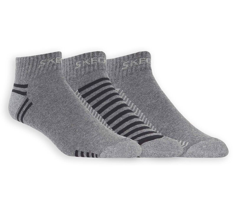 3 Pack Low Cut Terry Trainer Work Socks, GRAY, largeimage number 0