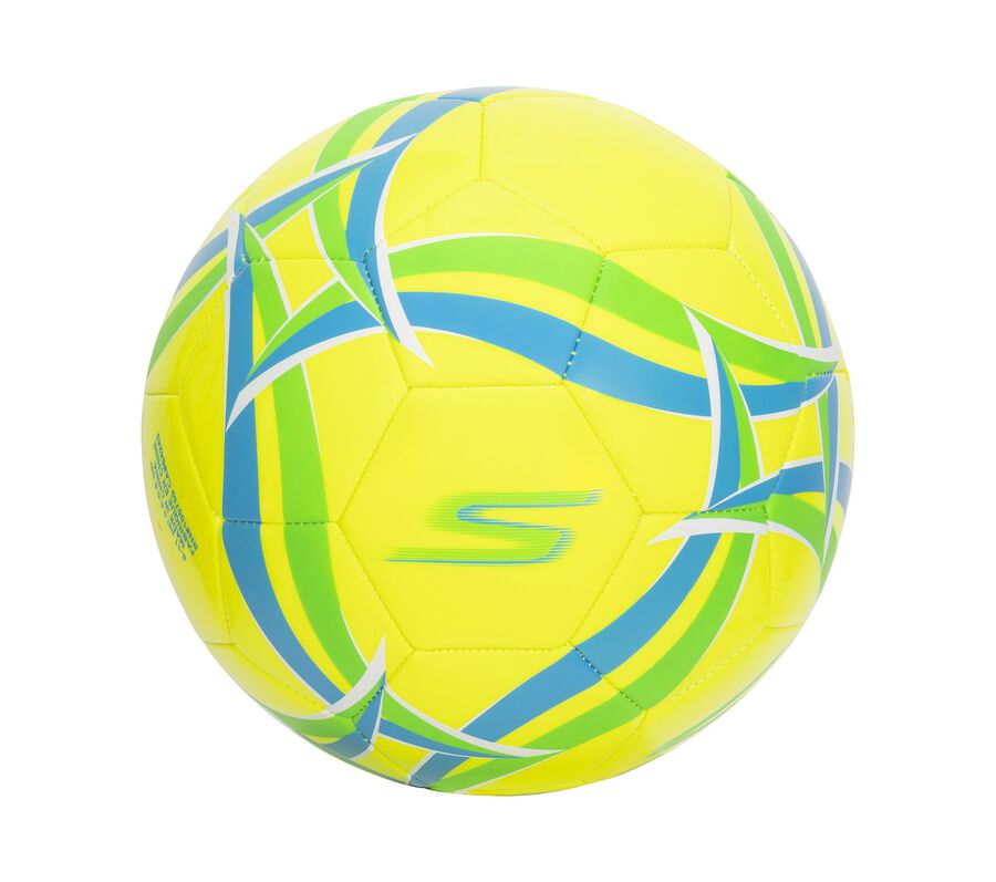 Hex Multi Wide Stripe Size 5 Soccer Ball, YELLOW 
/ MULTI, largeimage number 0
