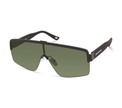Metal Semi-Rimless Shield Sunglasses