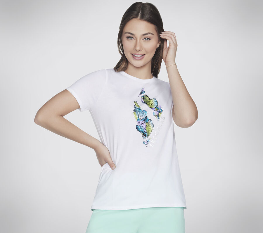 Butterfly Shadow Diamond Tee, WHITE, largeimage number 0