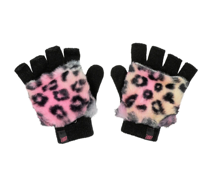 Leopard Kitty Faux Fur Mittens, MEHRFARBIG, largeimage number 0