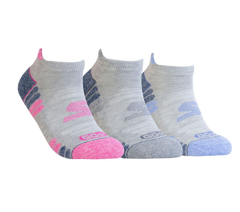 3 Pack GOdri Heathered Performance Socks, GRAY, largeimage number 0