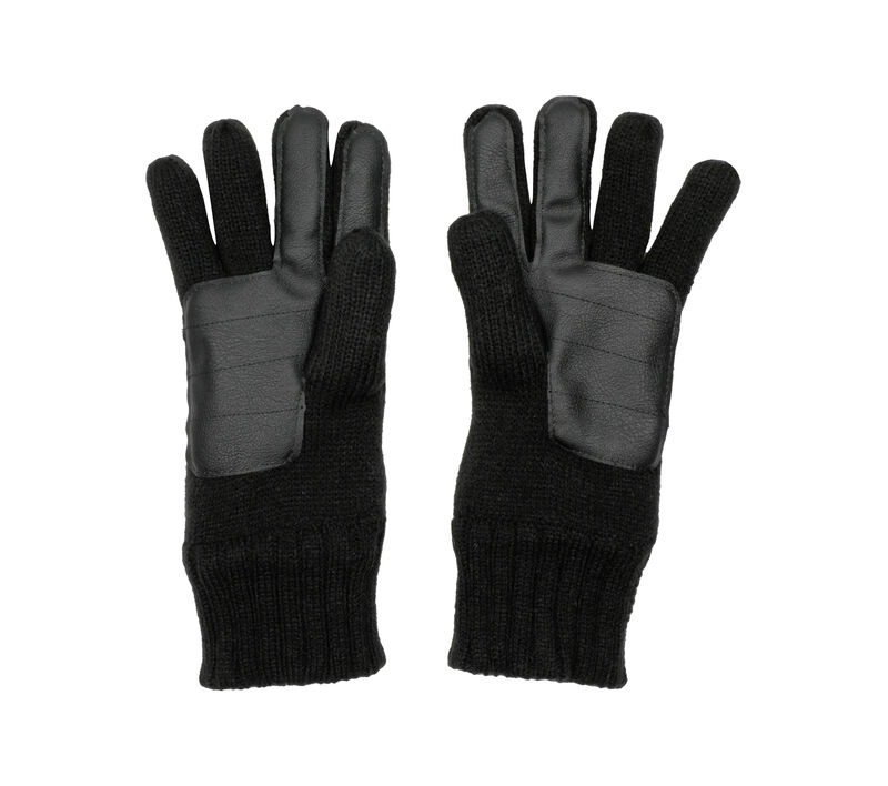 Contrast Knit Gloves - 1 Pair, BLACK, largeimage number 0