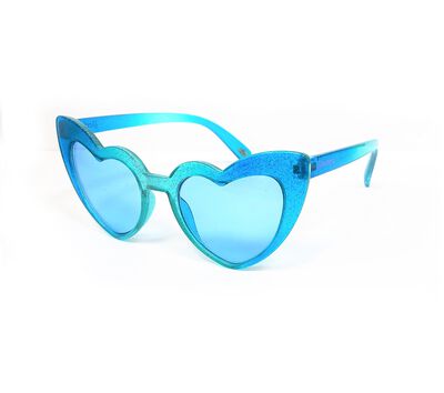 Modified Glitter Heart Plastic Front Sunglasses