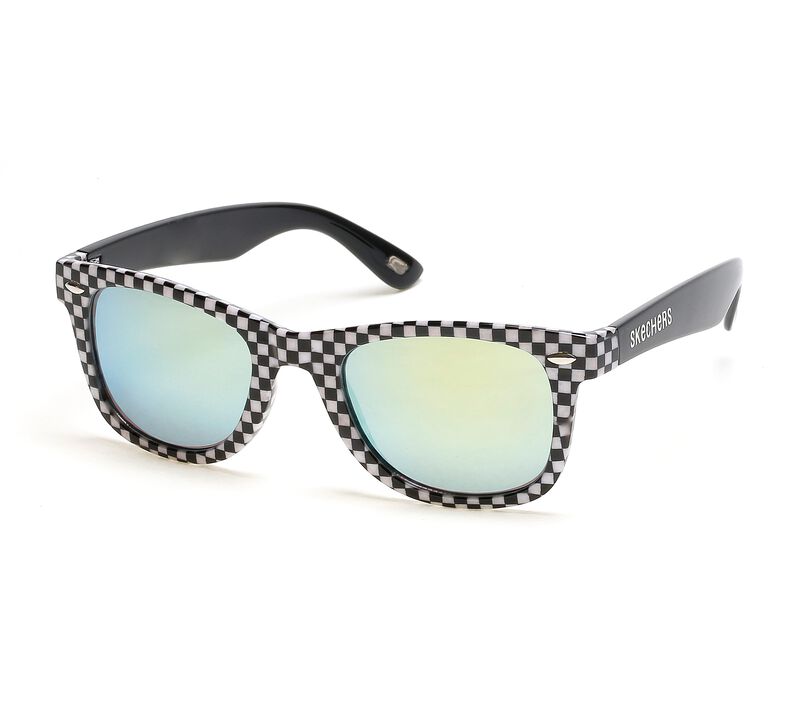 Checkered Wayfarer Sunglasses, SCHWARZ / WEISS, largeimage number 0