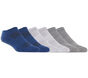 6 Pack Half Terry Invisible Socks, BLUE, large image number 0