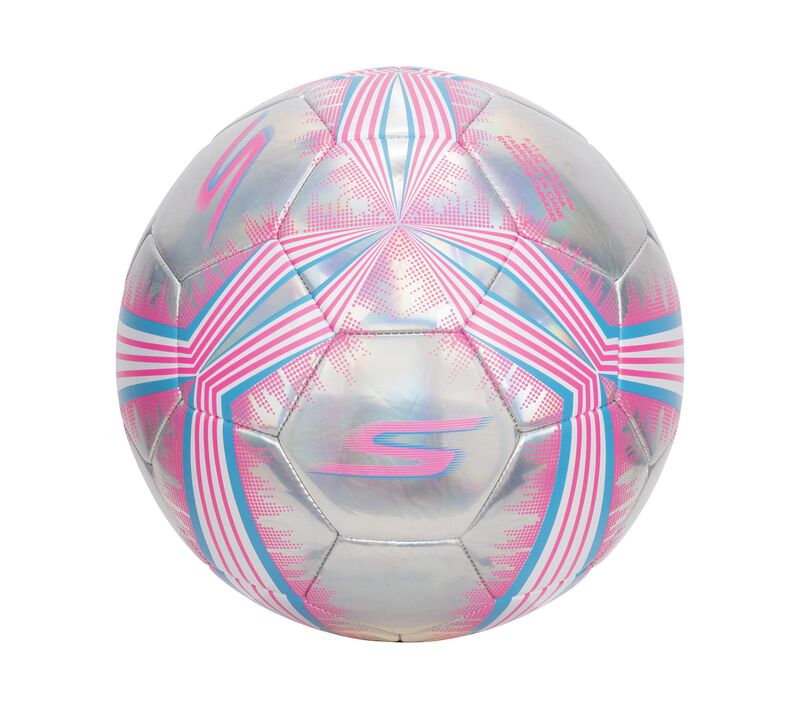 Hex Multi Mini Stripe Size 5 Soccer Ball, SILVER / LIGHT PINK, largeimage number 0