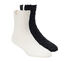 GO LOUNGE Furry Crew Socks - 2 Pack, WHITE / BLACK, swatch