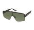 Metal Semi-Rimless Shield Sunglasses, SCHWARZ, swatch