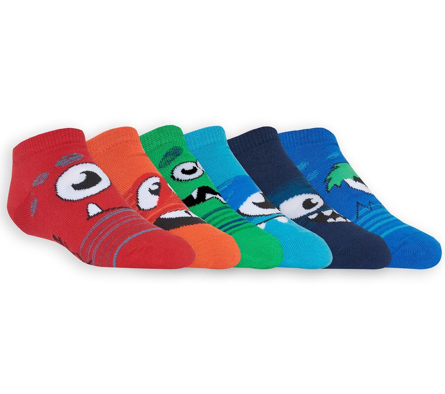 6 Pack Low Cut Monster Socks, RED / MULTI, largeimage number 0