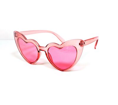 Modified Glitter Heart Plastic Front Sunglasses