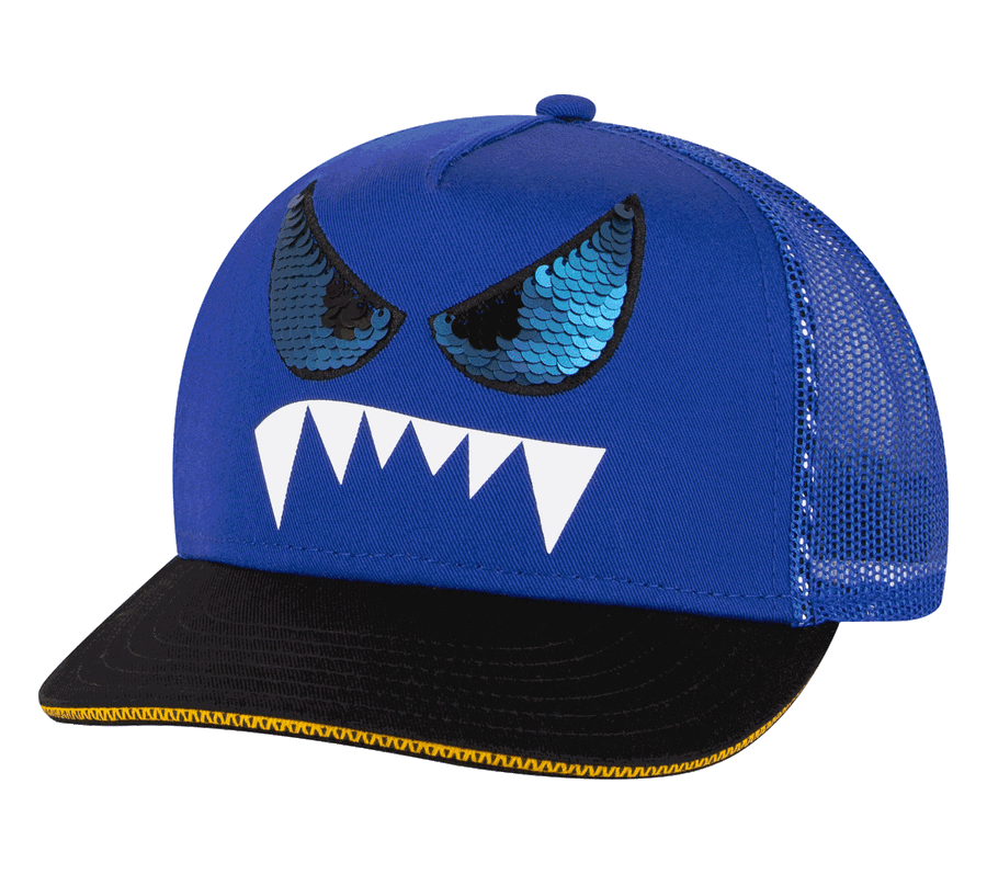 Skechers Monster Eyes Trucker Hat, BLUE  /  BLACK, largeimage number 0