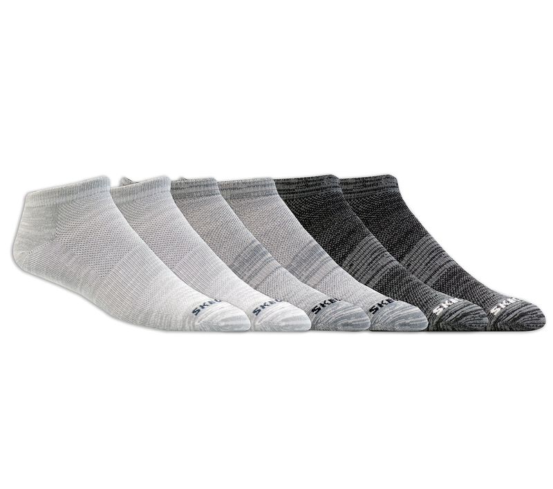 6 Pack Non Terry Low Cut Socks, GRAY, largeimage number 0