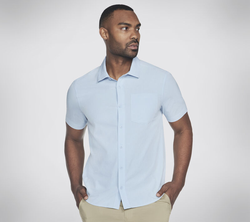 The GO WALK Air Short Sleeve Shirt, LIGHT BLUE / SILVER, largeimage number 0