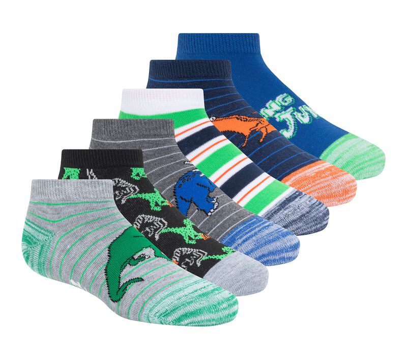 Dino Stripe Socks - 6 Pack, MEHRFARBIG, largeimage number 0