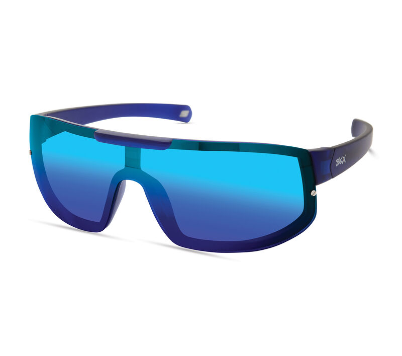 Matte Wrap Sunglasses, BLUE, largeimage number 0