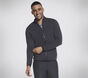 The Hoodless Hoodie Ottoman Jacket, BLACK / CHARCOAL, large image number 3