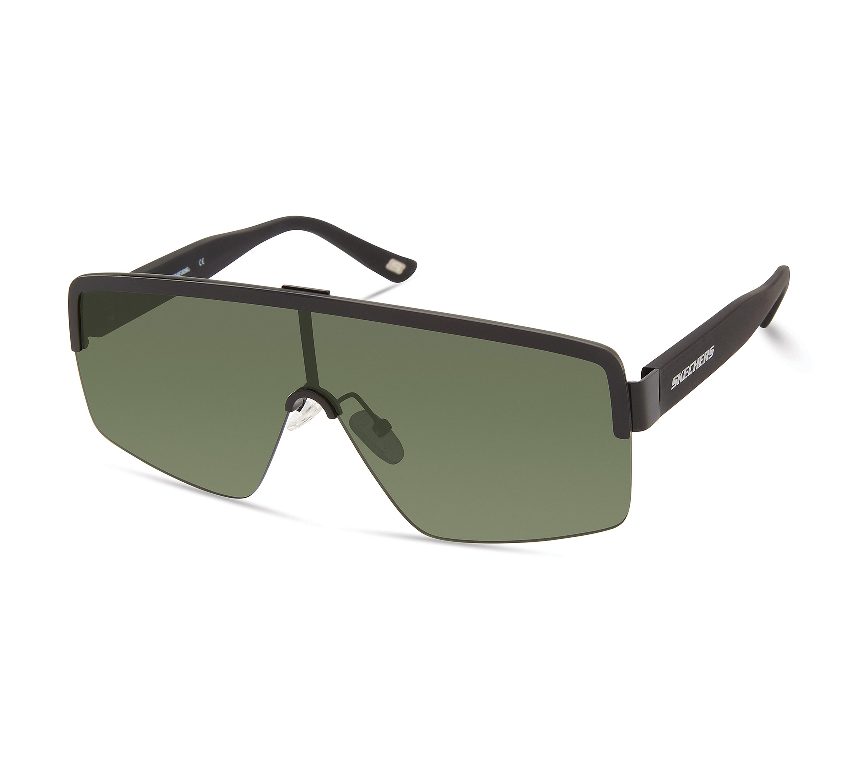 Metal Semi Rimless Shield Sunglasses